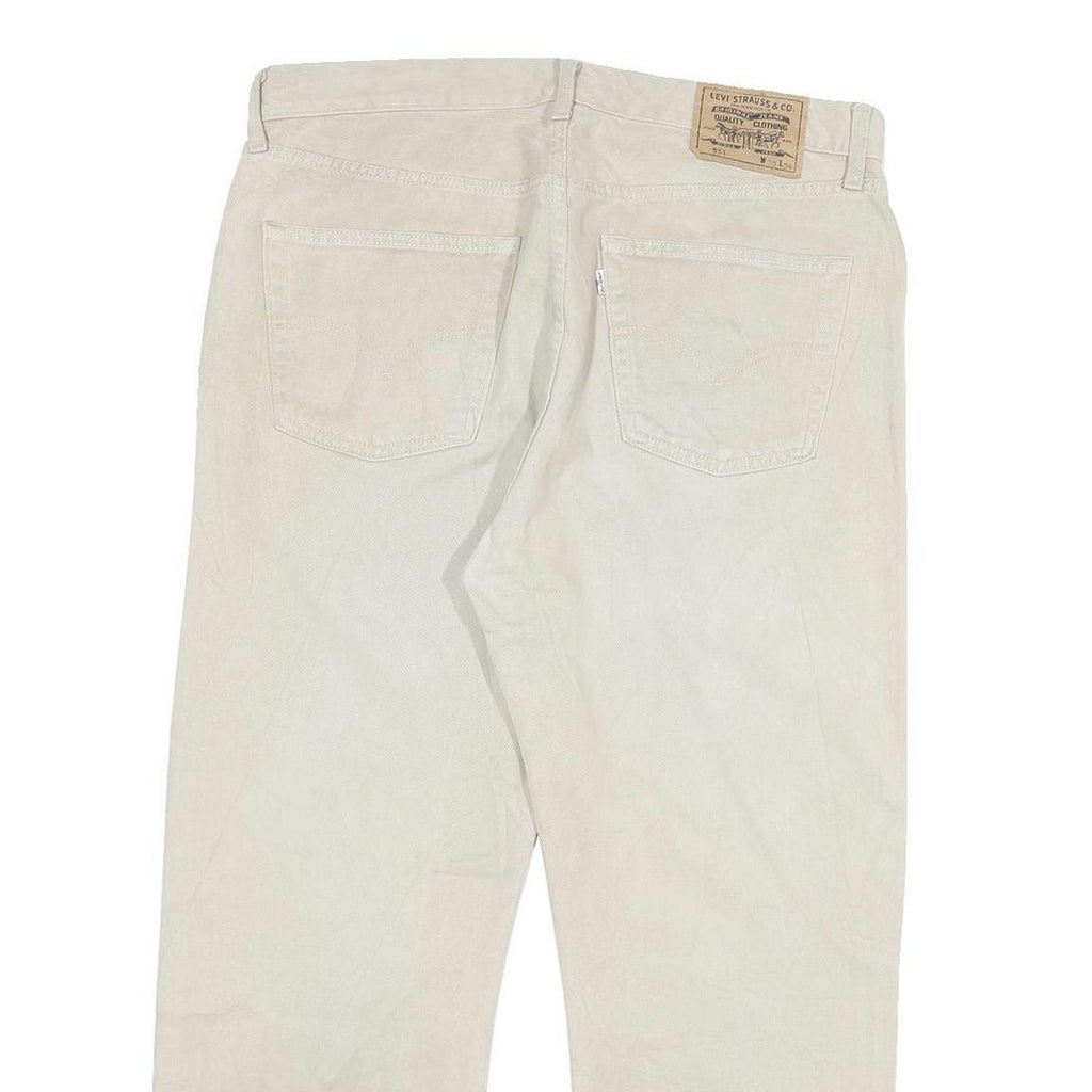 LEVI'S 551 Mens Jeans Beige Regular Straight Denim W34 L25 Casual Button Fly