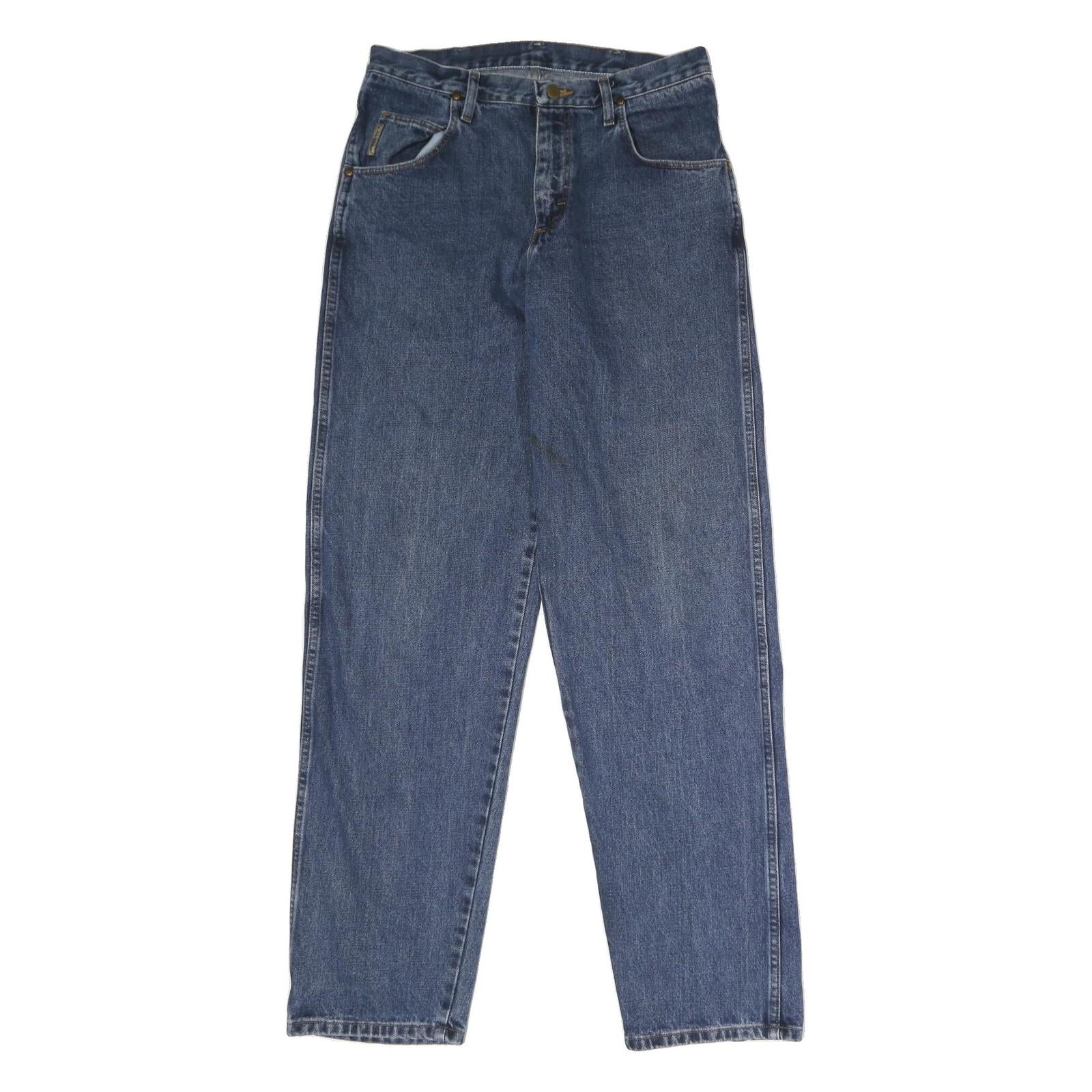 WRANGLER Mens Relaxed Blue Denim Classic Jeans W32 L34 Casual Zip Cotton
