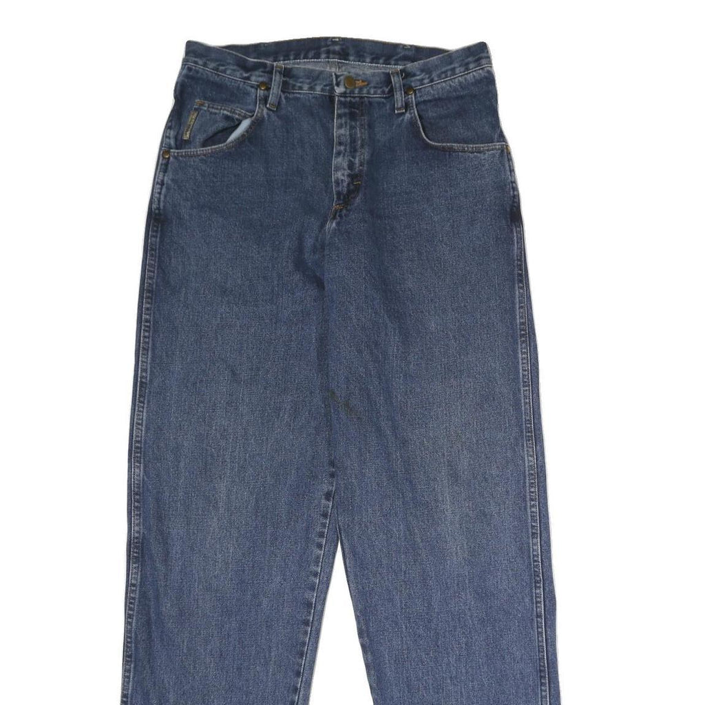 WRANGLER Mens Relaxed Blue Denim Classic Jeans W32 L34 Casual Zip Cotton