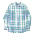 TOMMY HILFIGER Mens Blue Green Check Shirt M Casual Cotton Blend Long Sleeve