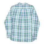 TOMMY HILFIGER Mens Blue Green Check Shirt M Casual Cotton Blend Long Sleeve