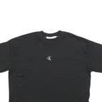 CALVIN KLEIN JEANS Womens Black Graphic T-Shirt S Short Sleeve Crew Neck Logo