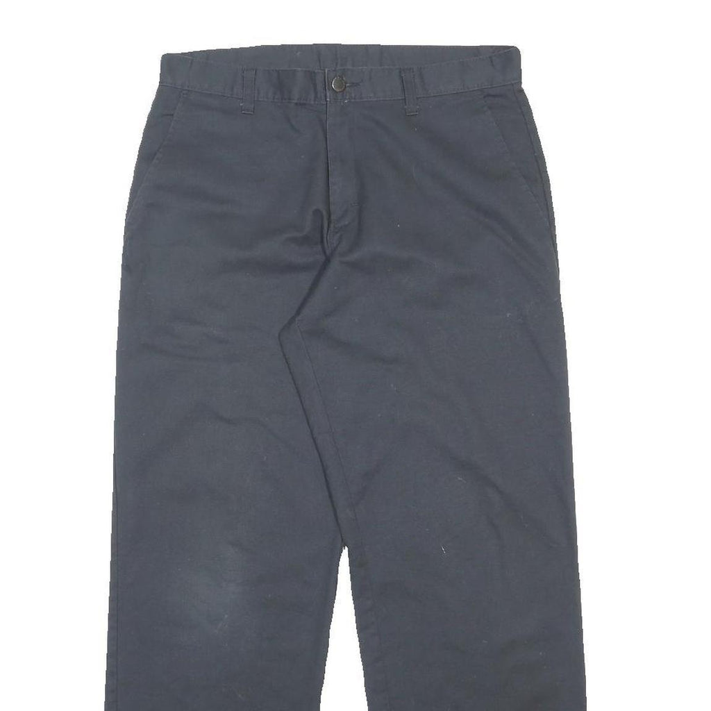 DICKIES Mens Cotton Blend Relaxed Navy Blue Straight Trousers W32 L32 Workwear