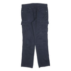 CHARLES VOGELE Womens Cotton Blend Navy Regular Fit Straight Leg Trousers W34