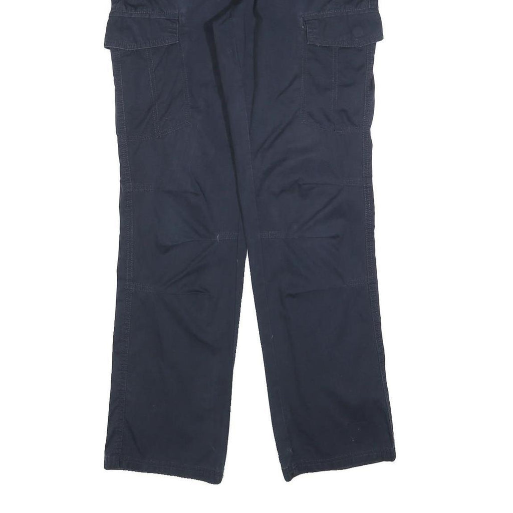 CHARLES VOGELE Womens Cotton Blend Navy Regular Fit Straight Leg Trousers W34