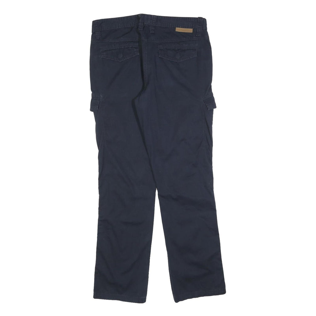 CHARLES VOGELE Womens Cotton Blend Navy Regular Fit Straight Leg Trousers W34