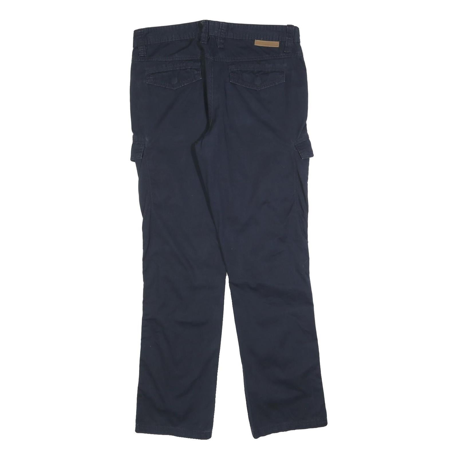 CHARLES VOGELE Womens Cotton Blend Navy Regular Fit Straight Leg Trousers W34