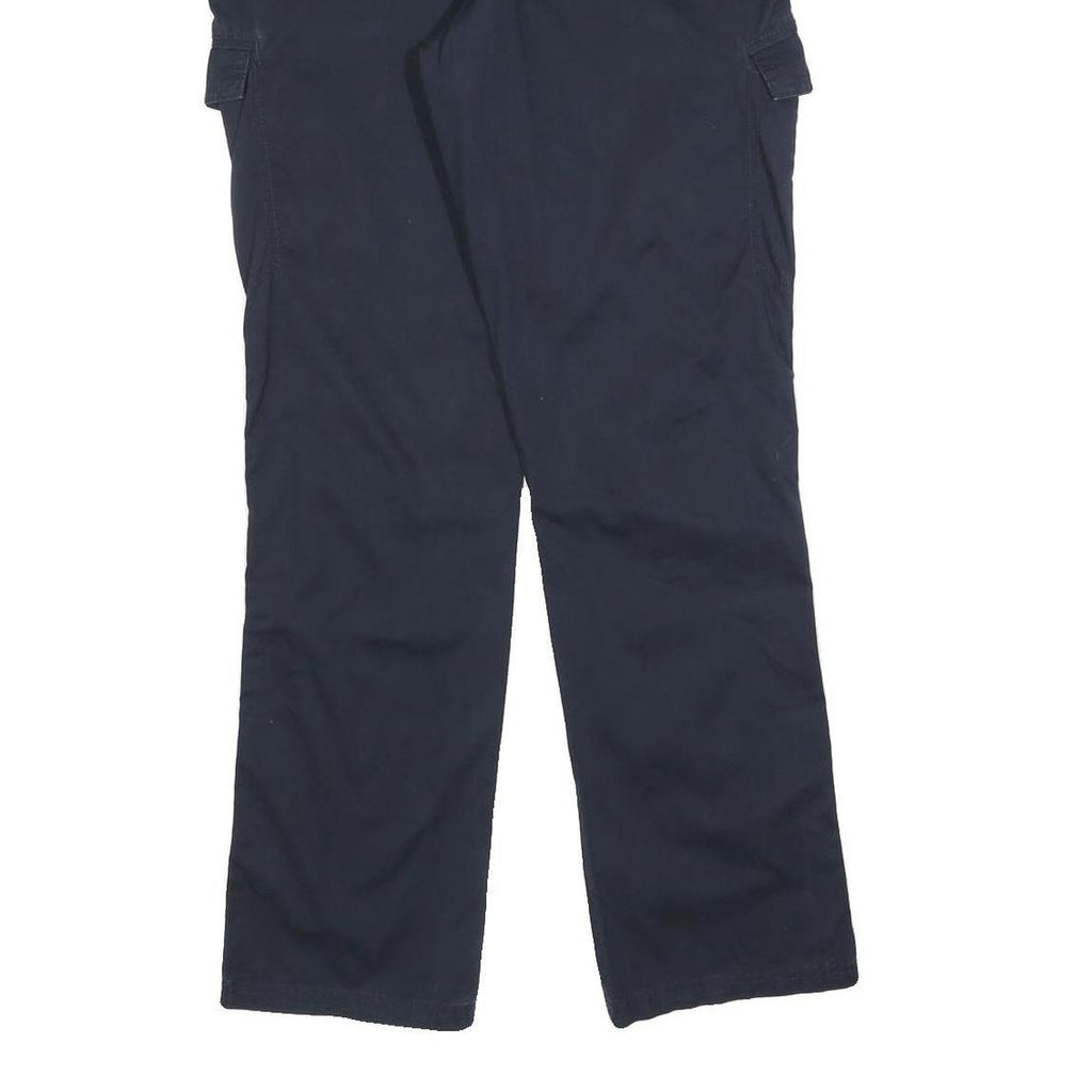 CHARLES VOGELE Womens Cotton Blend Navy Regular Fit Straight Leg Trousers W34