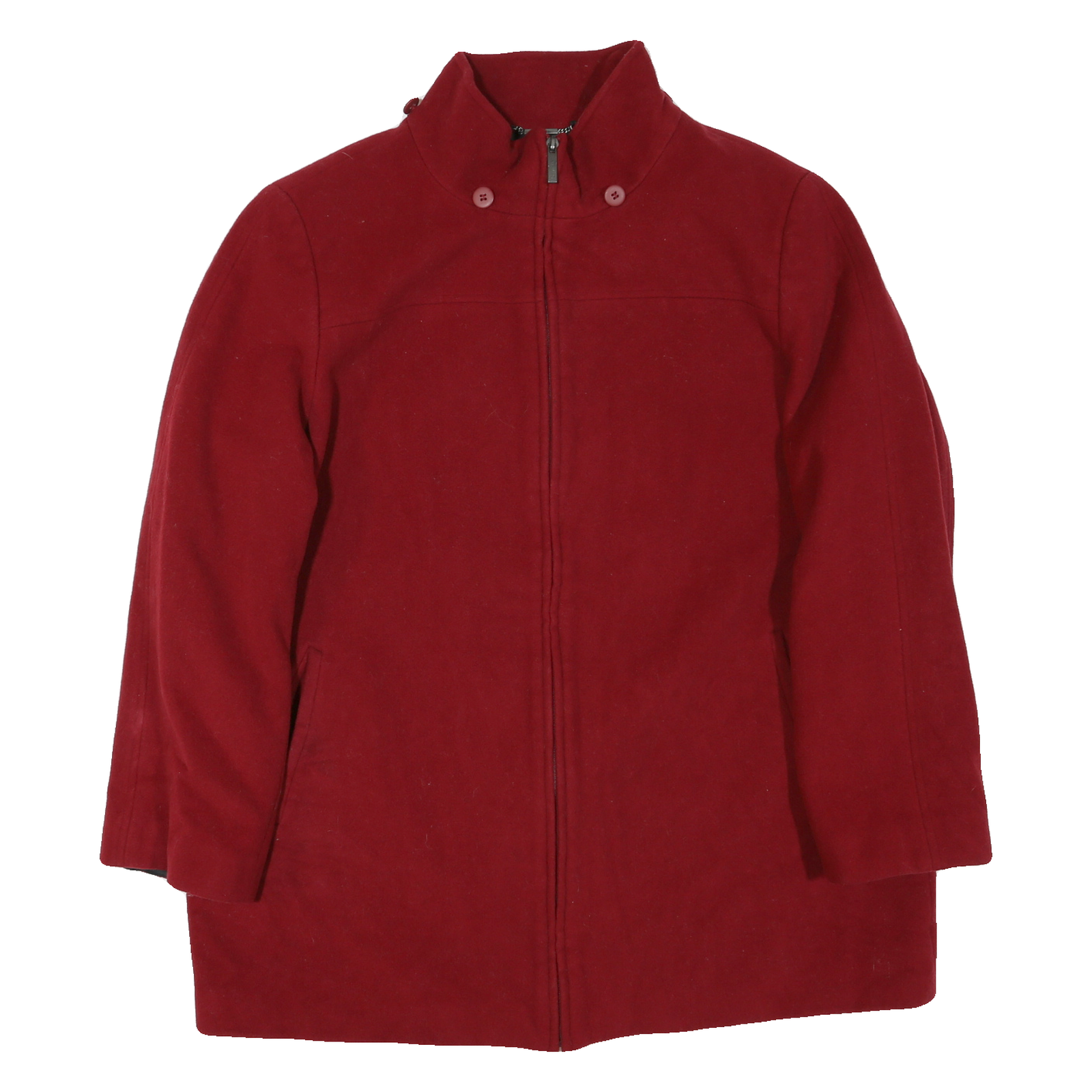 CALVIN KLEIN Womens Red Cotton Blend Zip Jacket XL Plain Stylish Casual