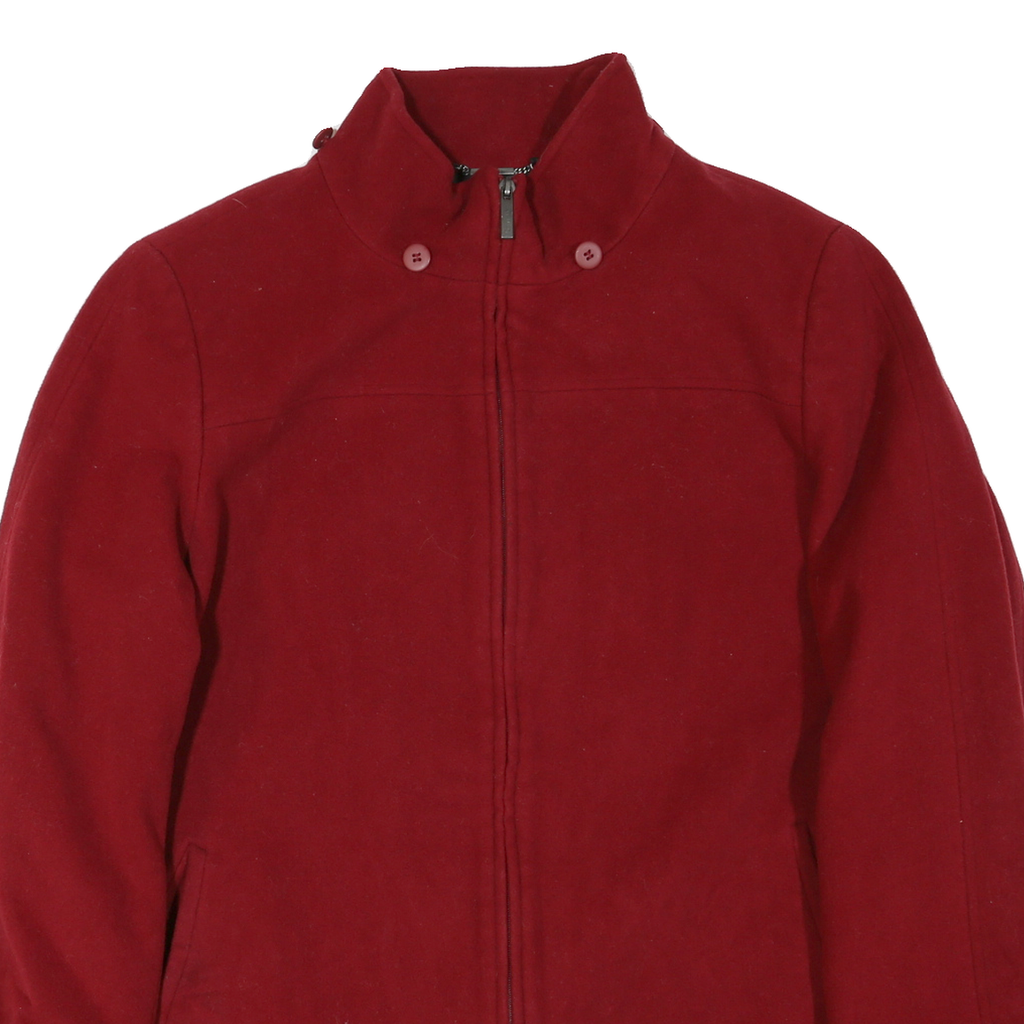 CALVIN KLEIN Womens Red Cotton Blend Zip Jacket XL Plain Stylish Casual