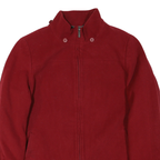 CALVIN KLEIN Womens Red Cotton Blend Zip Jacket XL Plain Stylish Casual