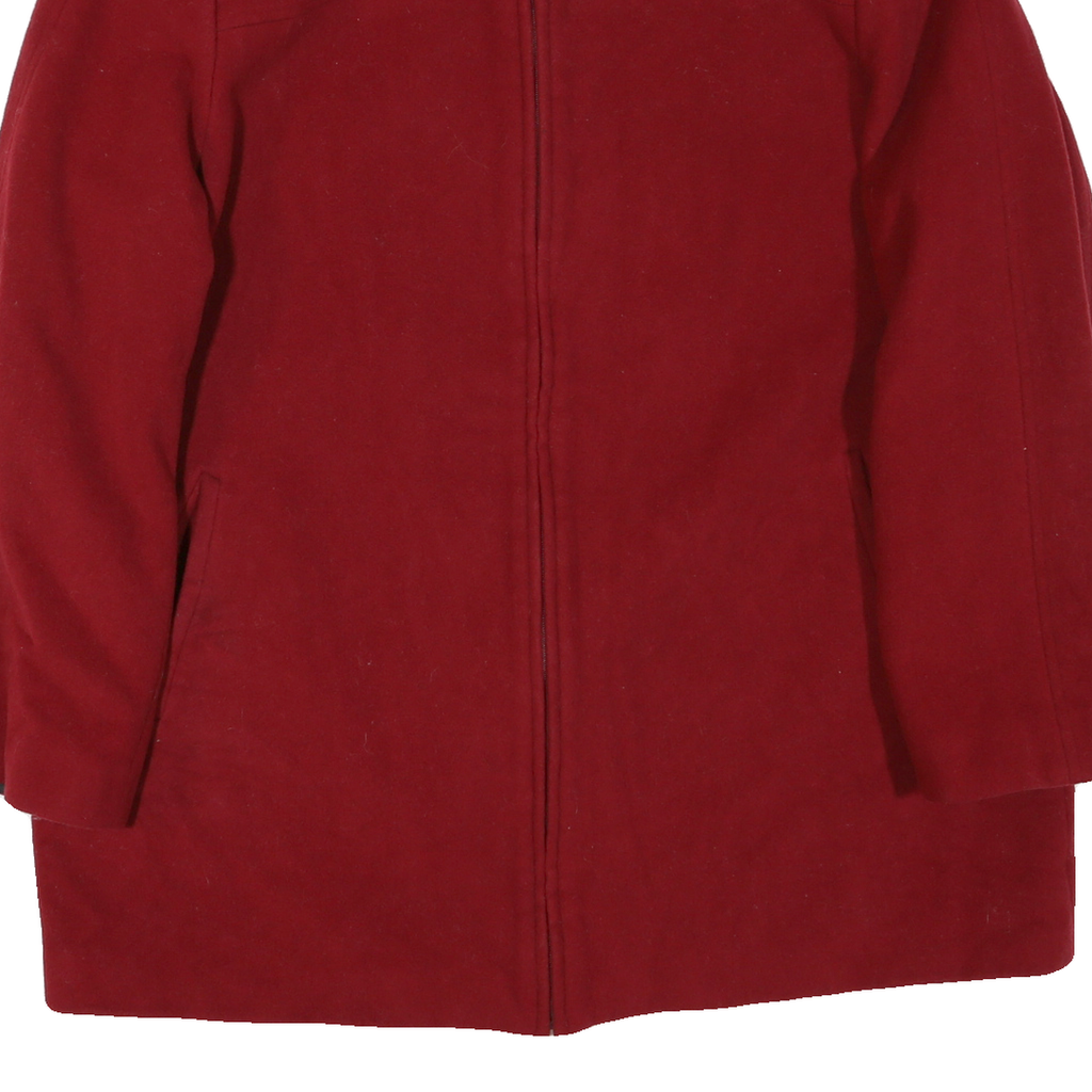 CALVIN KLEIN Womens Red Cotton Blend Zip Jacket XL Plain Stylish Casual