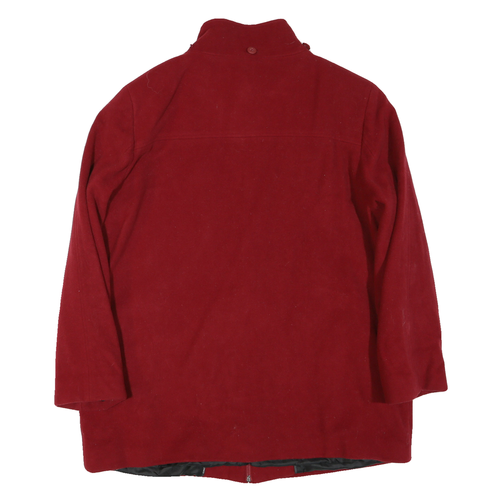 CALVIN KLEIN Womens Red Cotton Blend Zip Jacket XL Plain Stylish Casual