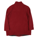 CALVIN KLEIN Womens Red Cotton Blend Zip Jacket XL Plain Stylish Casual
