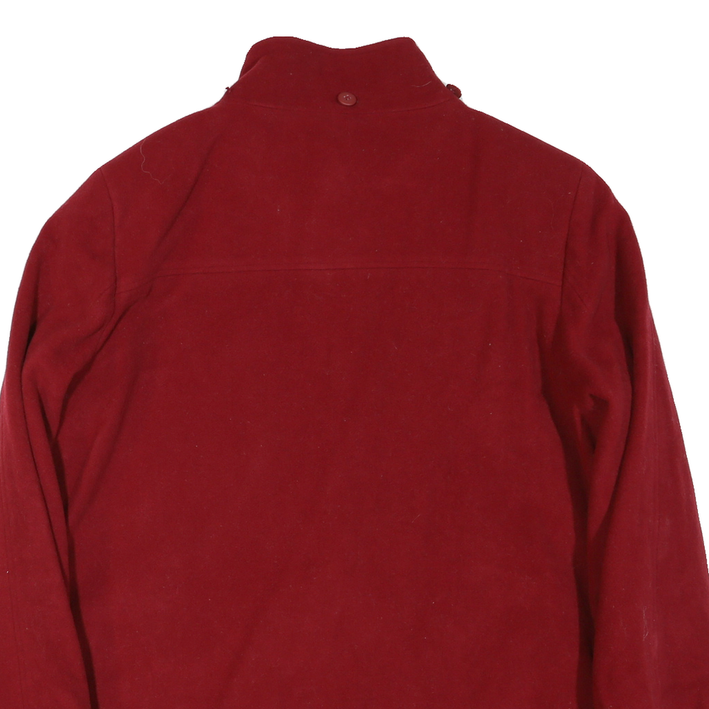 CALVIN KLEIN Womens Red Cotton Blend Zip Jacket XL Plain Stylish Casual