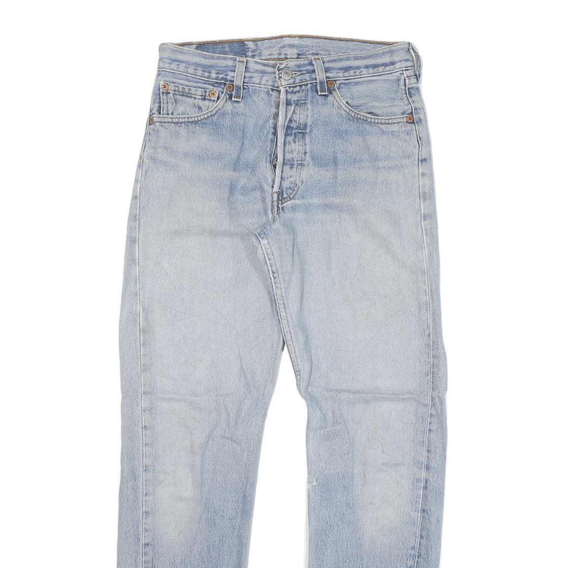 LEVI'S 501 Mens Jeans Blue Regular Straight Denim Light W27 L29 Button Closure