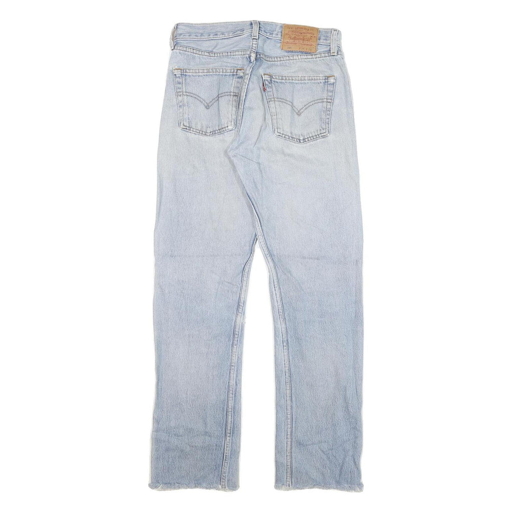 LEVI'S 501 Mens Jeans Blue Regular Straight Denim Light W27 L29 Button Closure