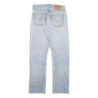 LEVI'S 501 Mens Jeans Blue Regular Straight Denim Light W27 L29 Button Closure