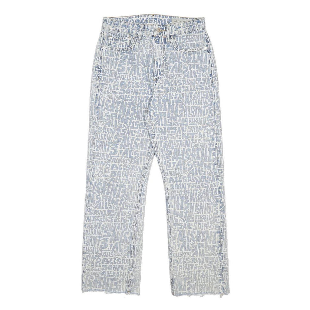 ALL SAINTS Womens Jeans Blue Regular Straight Denim Stone Wash W27 L26 Artistic