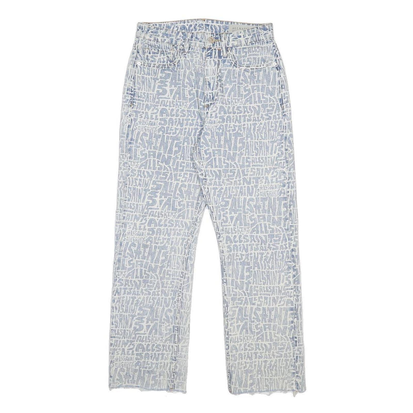 ALL SAINTS Womens Jeans Blue Regular Straight Denim Stone Wash W27 L26 Artistic