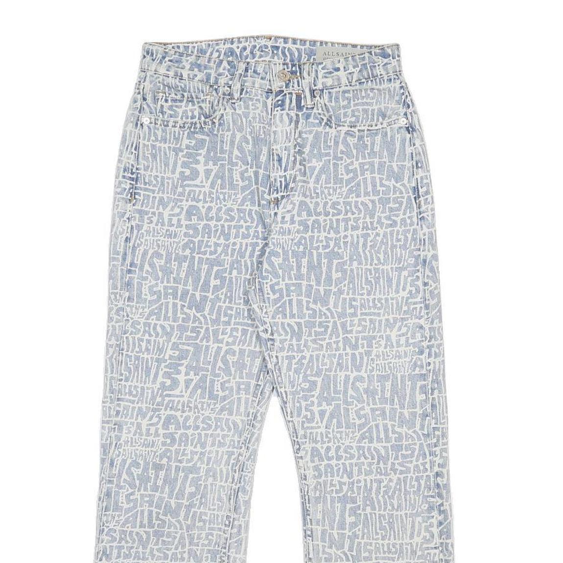 ALL SAINTS Womens Jeans Blue Regular Straight Denim Stone Wash W27 L26 Artistic