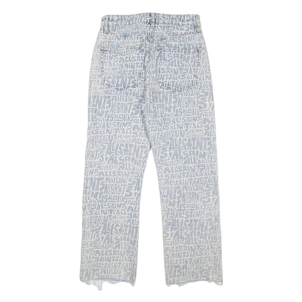 ALL SAINTS Womens Jeans Blue Regular Straight Denim Stone Wash W27 L26 Artistic