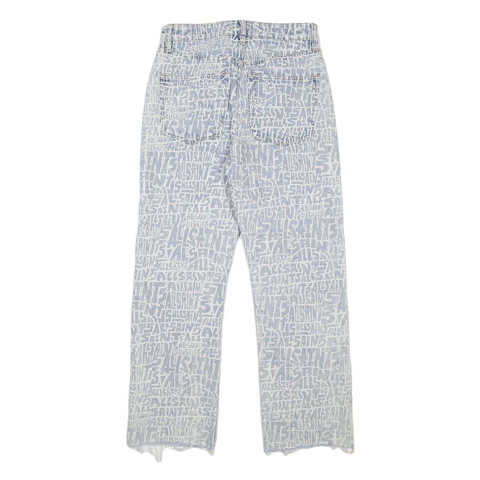 ALL SAINTS Womens Jeans Blue Regular Straight Denim Stone Wash W27 L26 Artistic