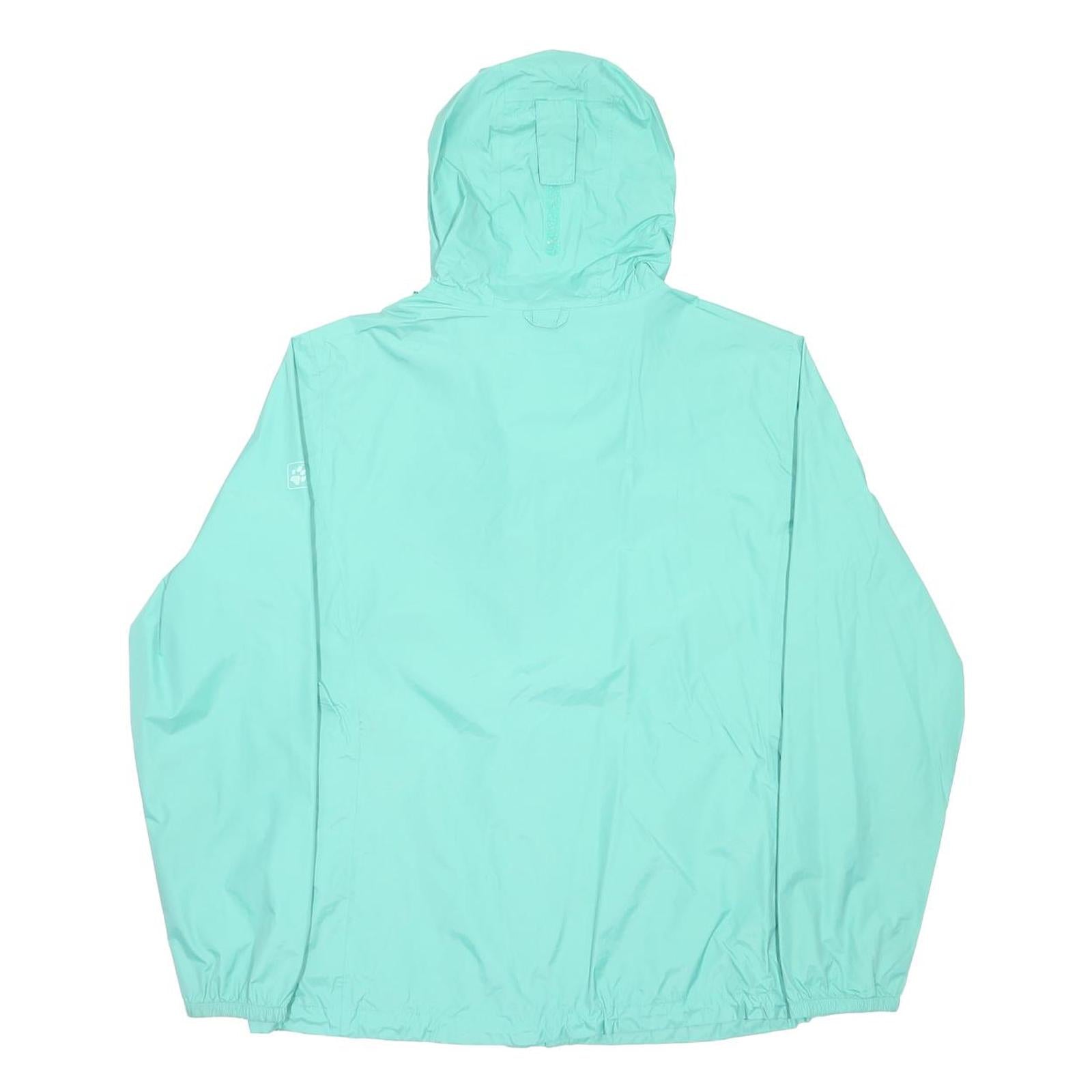 JACK WOLFSKIN Womens Turquoise Jacket XL Polyamide Zip Hooded Waterproof Outdoor