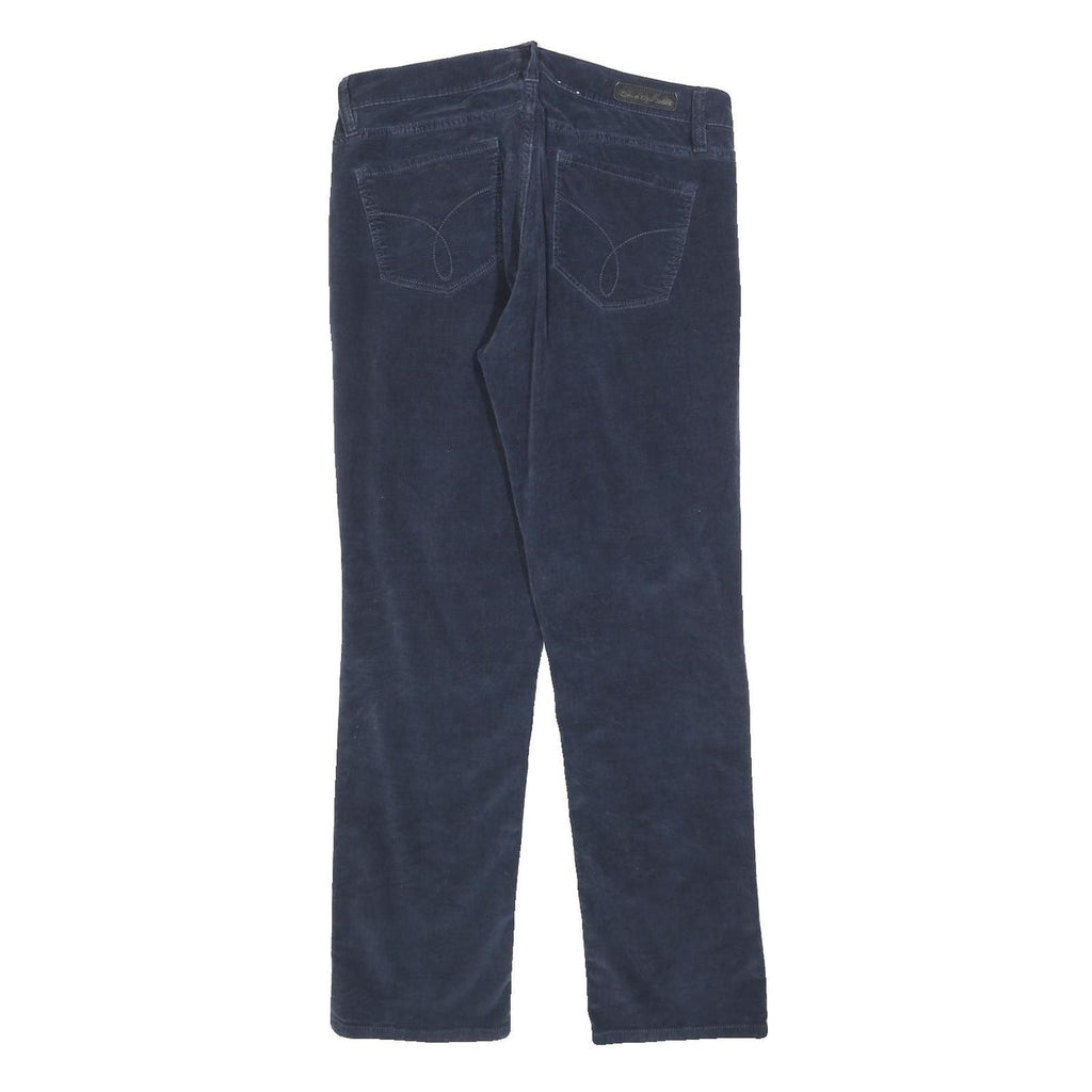 CALVIN KLEIN JEANS Womens Cotton Blend Navy Blue Regular Straight Trousers W30