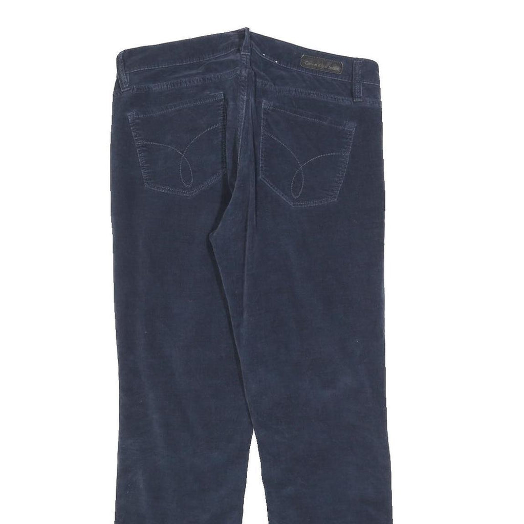 CALVIN KLEIN JEANS Womens Cotton Blend Navy Blue Regular Straight Trousers W30