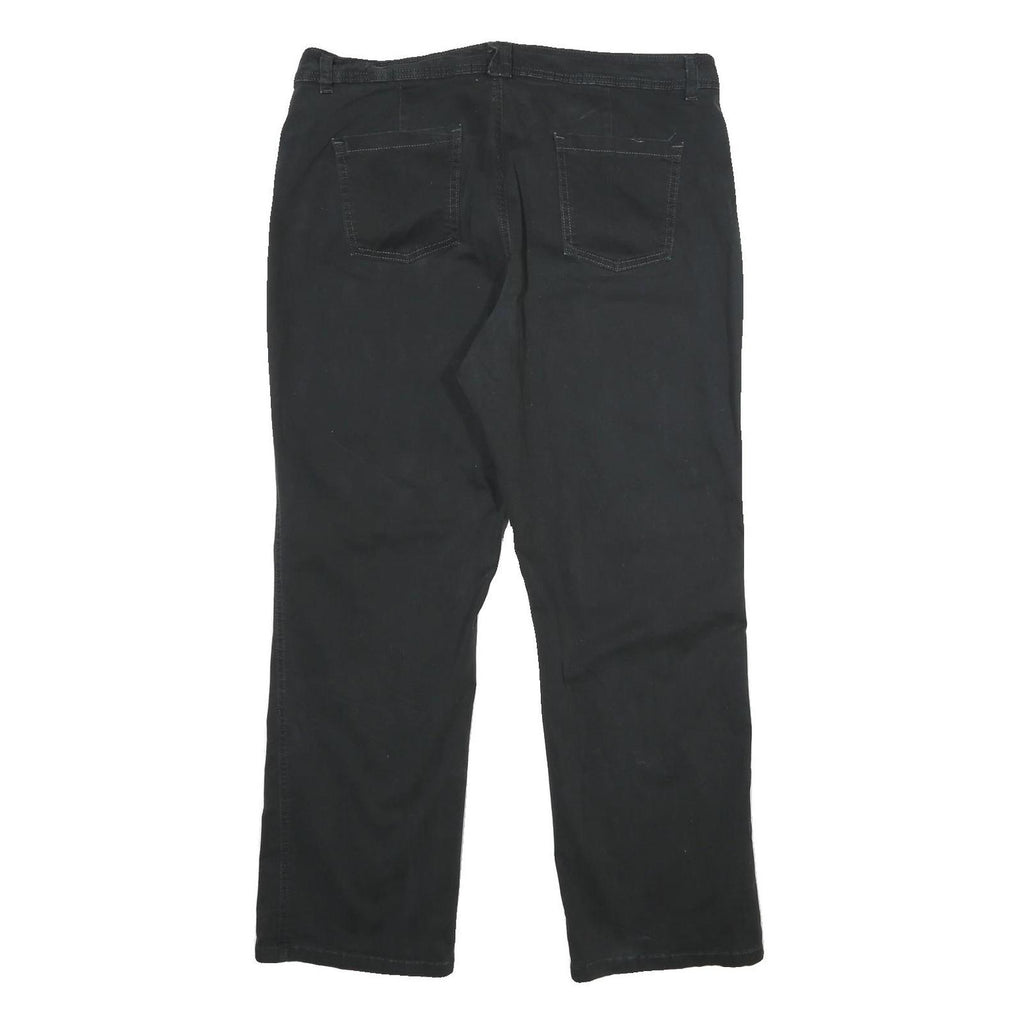 LEE Womens Black Classic Fit Straight Cotton Blend Trousers W36 L30