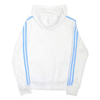 ADIDAS Womens White & Blue Hoodie Full Zip UK 10 Cotton Blend Casual Sport