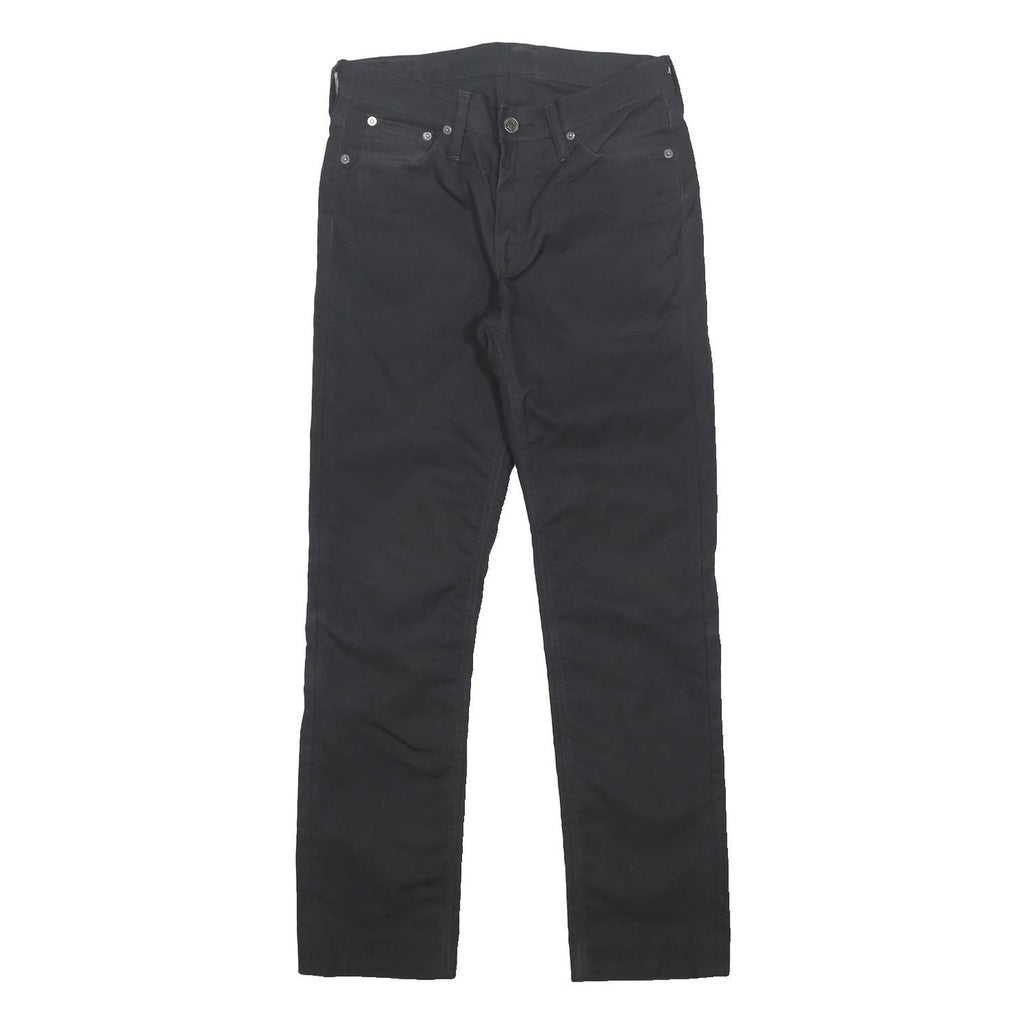 LEVI'S Mens Slim Black Cotton Blend Trousers W30 L29 Zip Closure Straight Leg