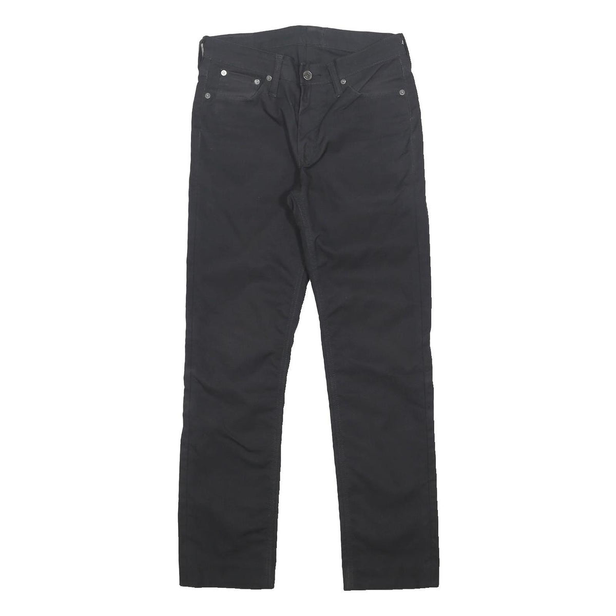 LEVI'S Mens Slim Black Cotton Blend Trousers W30 L29 Zip Closure Straight Leg