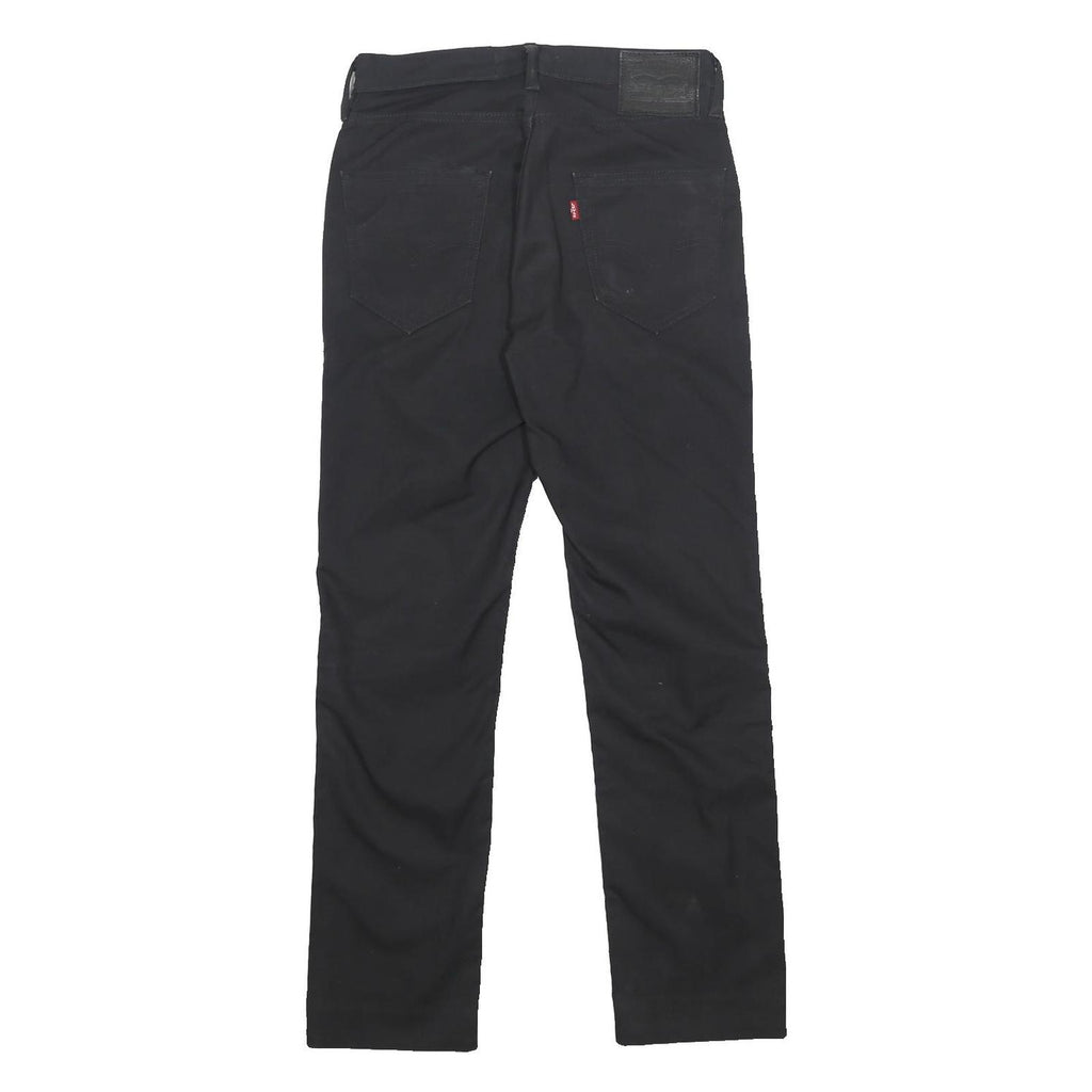 LEVI'S Mens Slim Black Cotton Blend Trousers W30 L29 Zip Closure Straight Leg