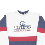 SUN Mens Grey Blue & Red Silverton Colorado Crew Neck L Sweatshirt Cotton Blend