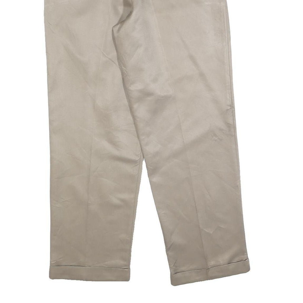 DOCKERS Mens Regular Fit Beige Cotton Blend Straight Trousers W33 L30