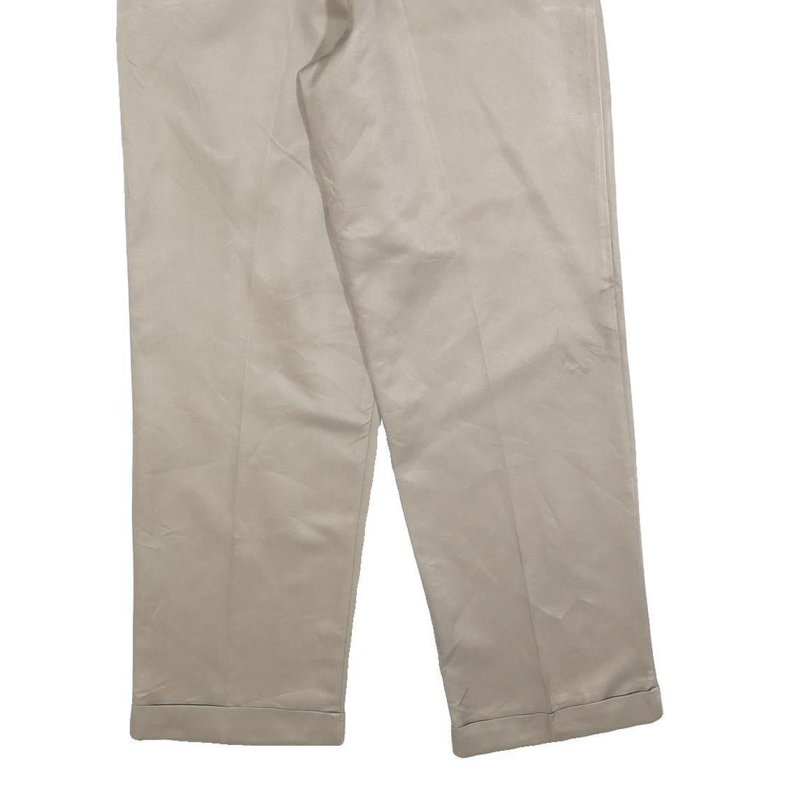 DOCKERS Mens Regular Fit Beige Cotton Blend Straight Trousers W33 L30