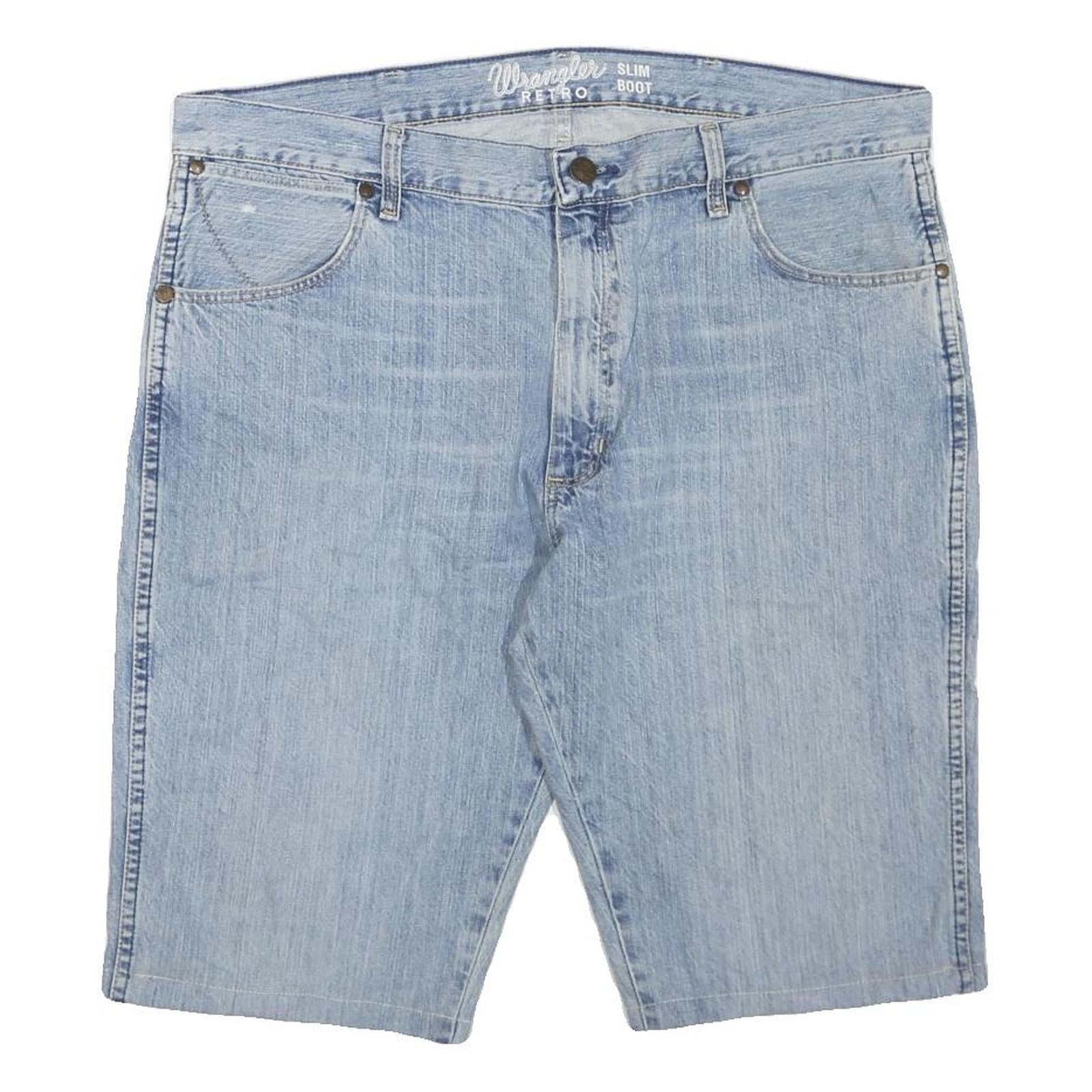 WRANGLER Womens Shorts Light Blue Denim Slim Boot XL W40 Casual Cotton Blend