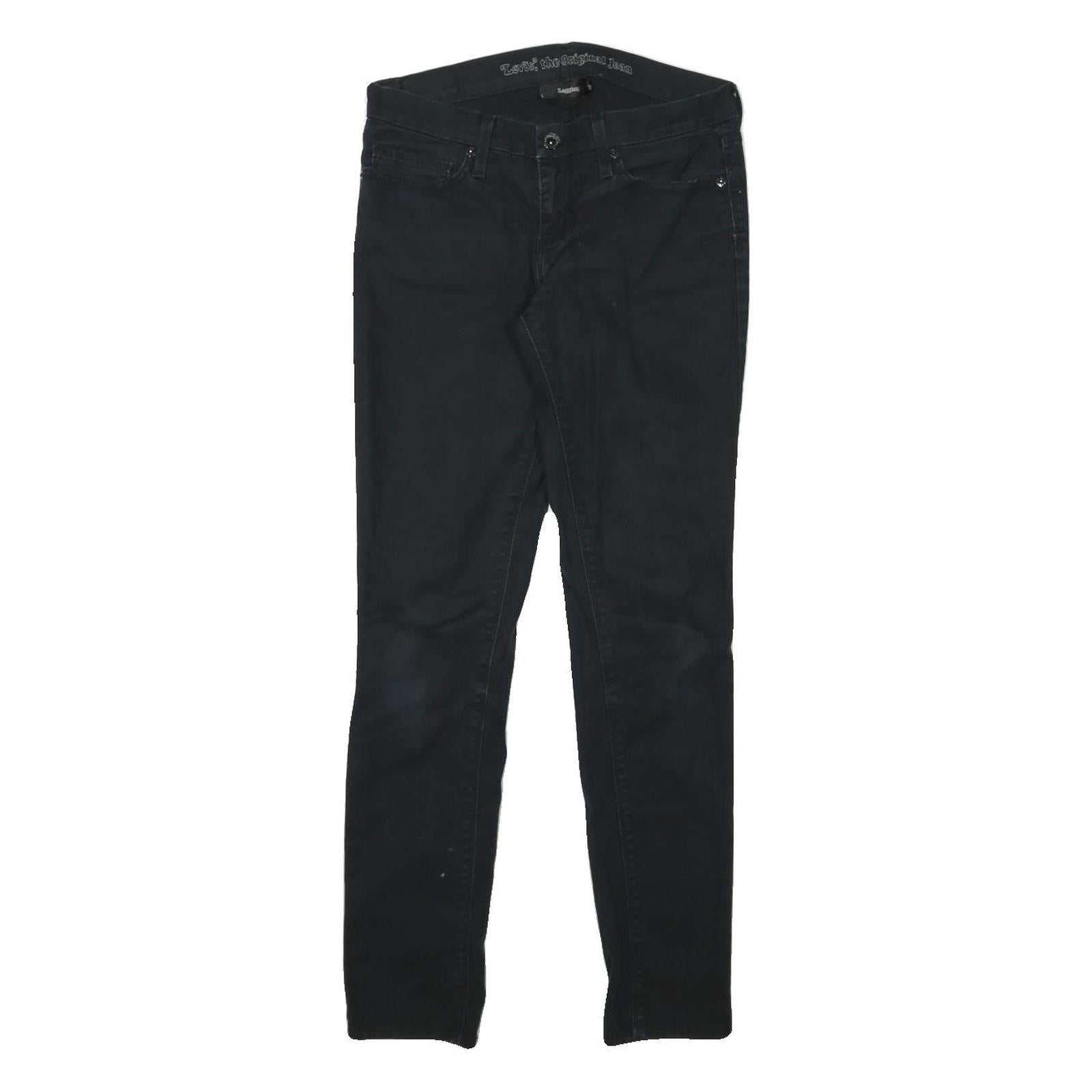 LEVI'S Womens Jeans Black Slim Skinny Denim Medium W28 L28 Stylish Zip Fastening