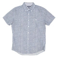 TOMMY HILFIGER Mens Blue Printed Shirt L Cotton Blend Short Sleeve Button Down