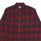 JACHS Mens Red & Black Check Shirt Long Sleeve Cotton Blend L Casual Button