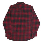 JACHS Mens Red & Black Check Shirt Long Sleeve Cotton Blend L Casual Button