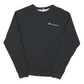 CHAMPION Mens Black Crew Neck S Sweatshirt Cotton Blend Classic Logo