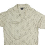 JOHN HENRY Mens Beige Pattern Shirt M Cotton Short Sleeve Casual Summer