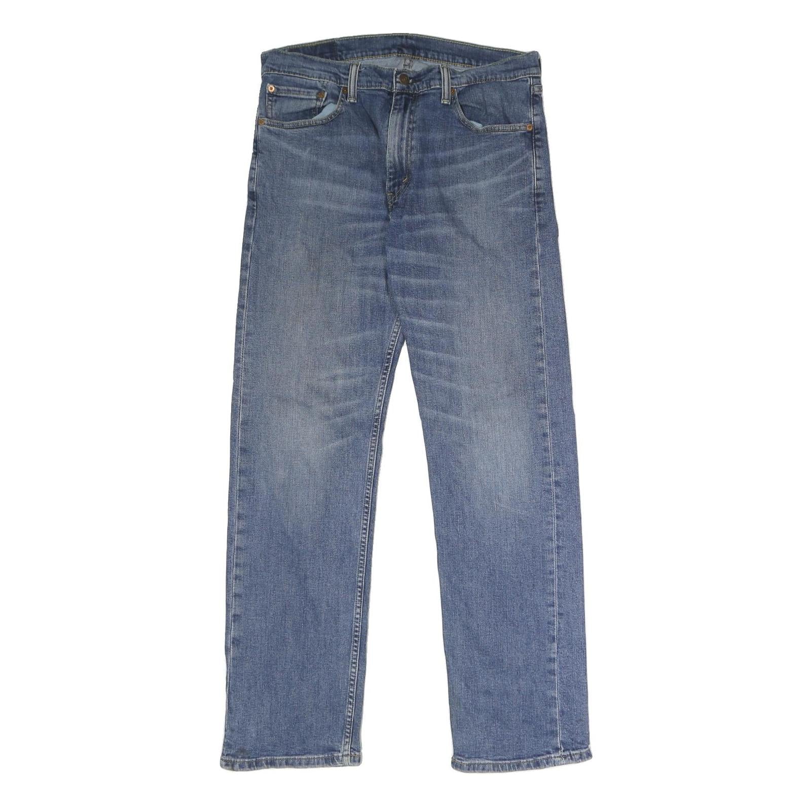 LEVI'S 505 Mens Regular Blue Denim Medium W33 L32 Zip Jeans Classic Straight Fit