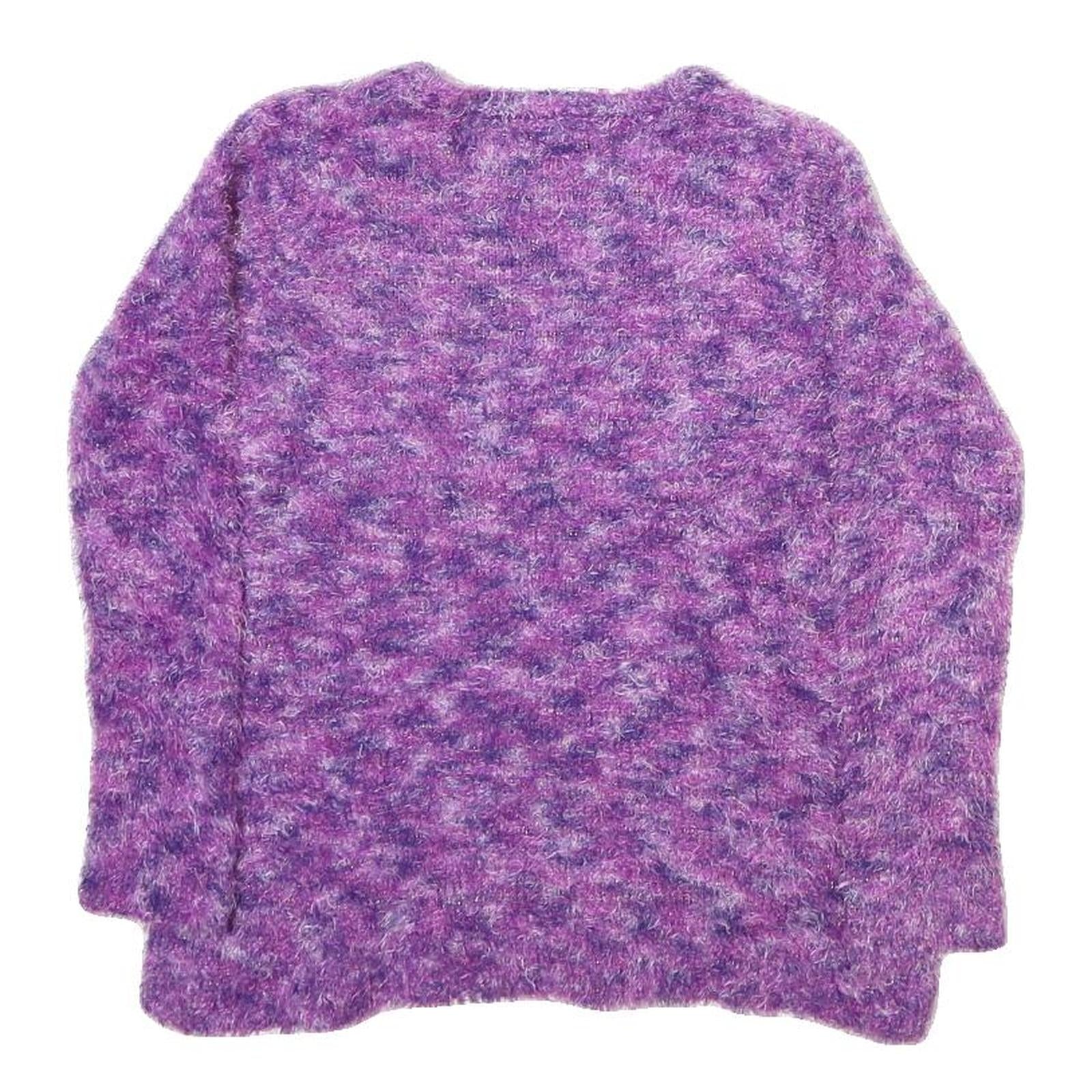 FALLS CREEK Womens Purple Jumper Chunky Knit Crew Neck L Soft Warm