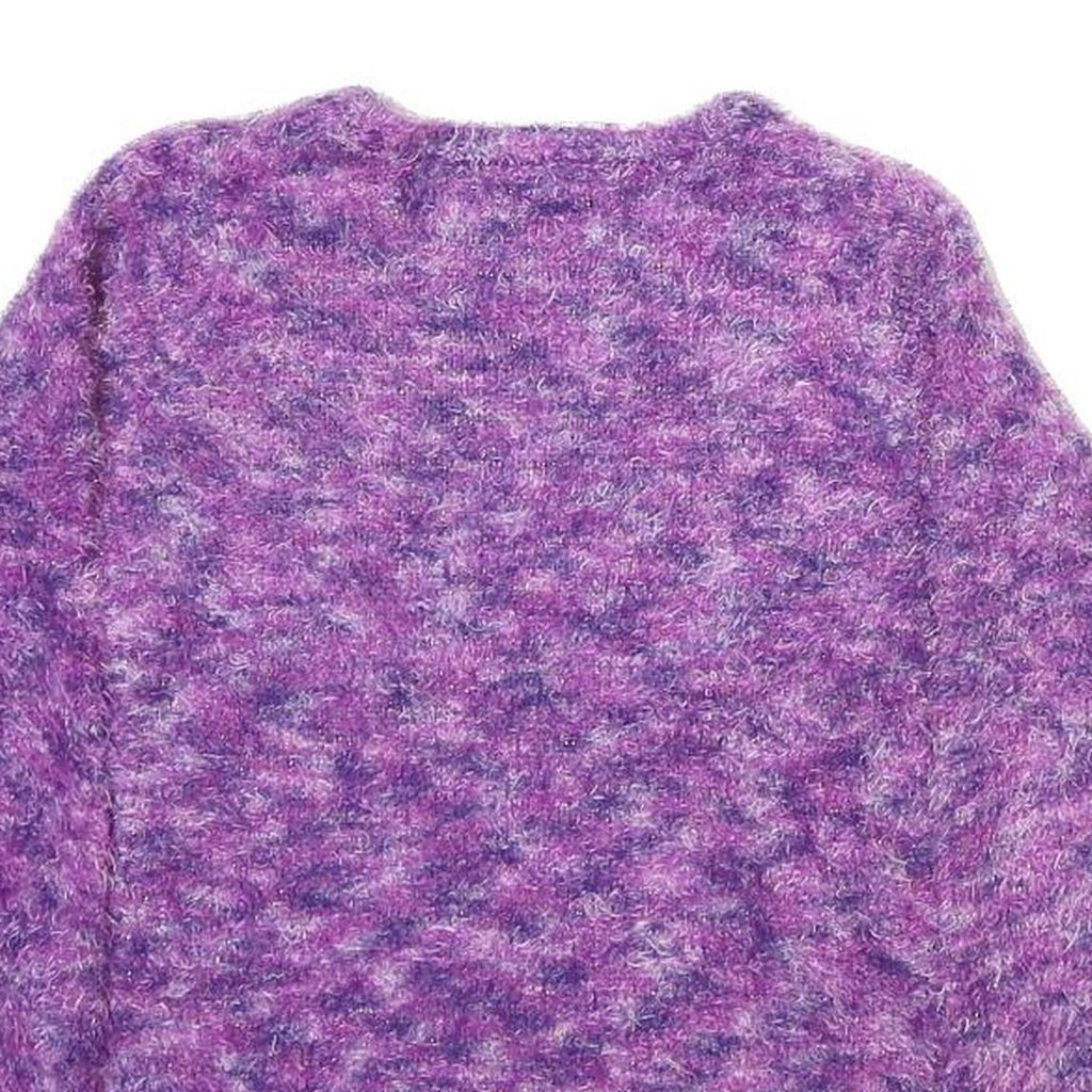FALLS CREEK Womens Purple Jumper Chunky Knit Crew Neck L Soft Warm