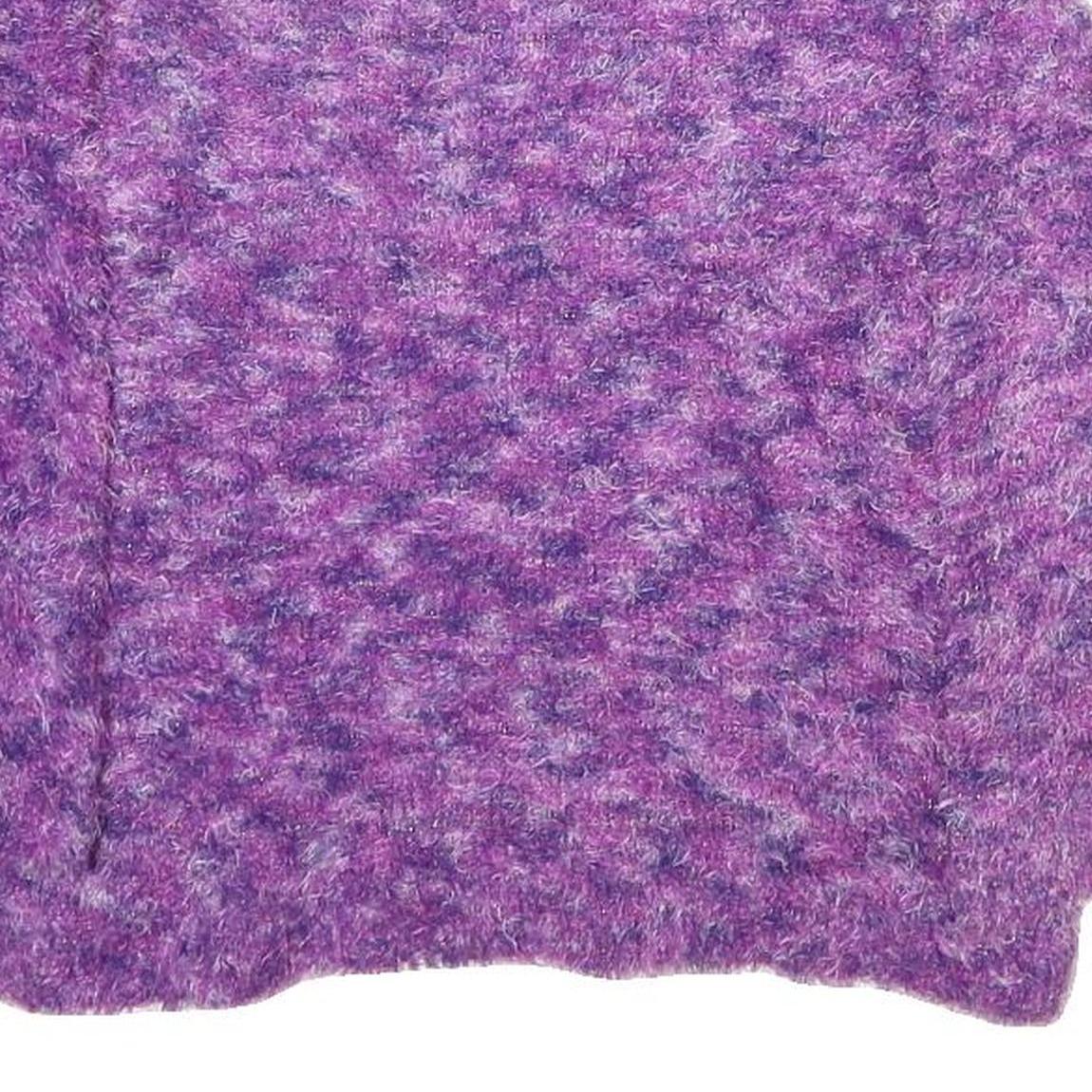 FALLS CREEK Womens Purple Jumper Chunky Knit Crew Neck L Soft Warm