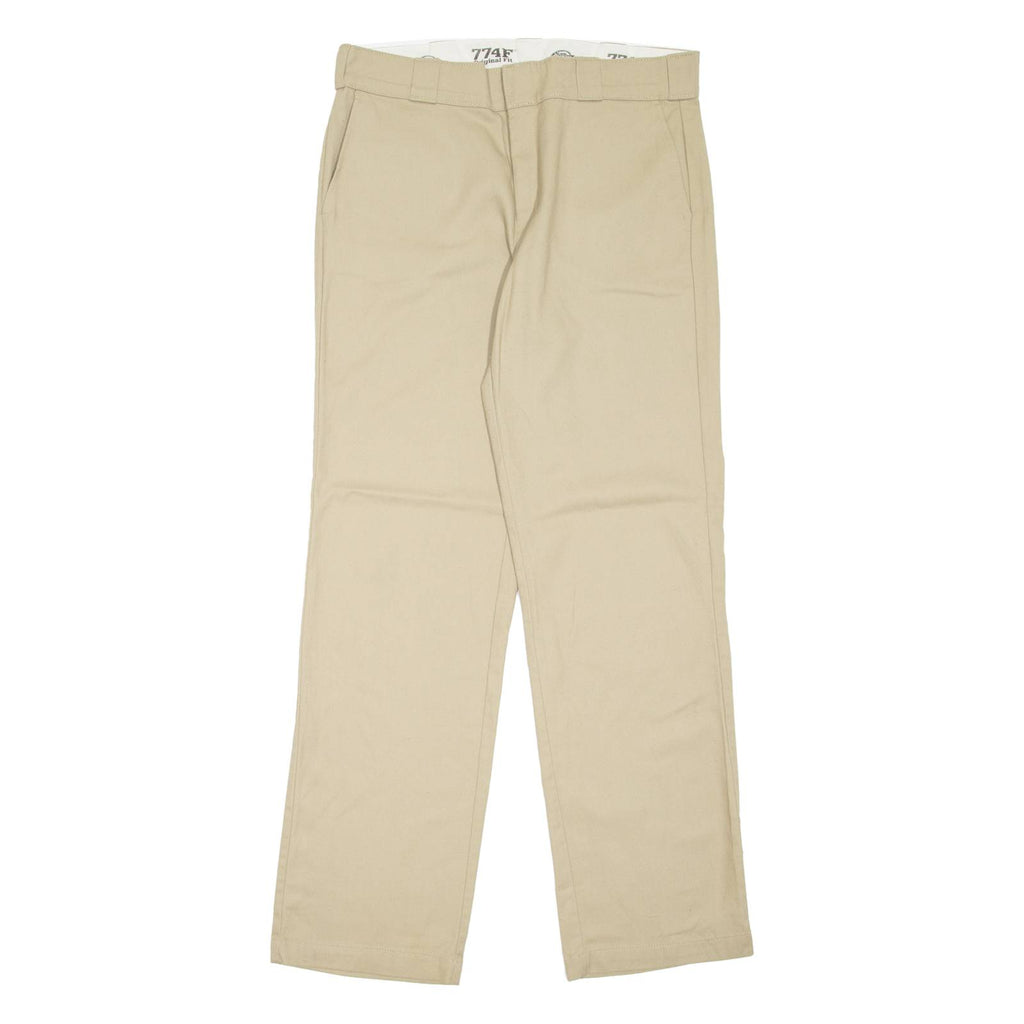 DICKIES 774F Workwear Womens Trousers Beige Regular Straight W34 L31